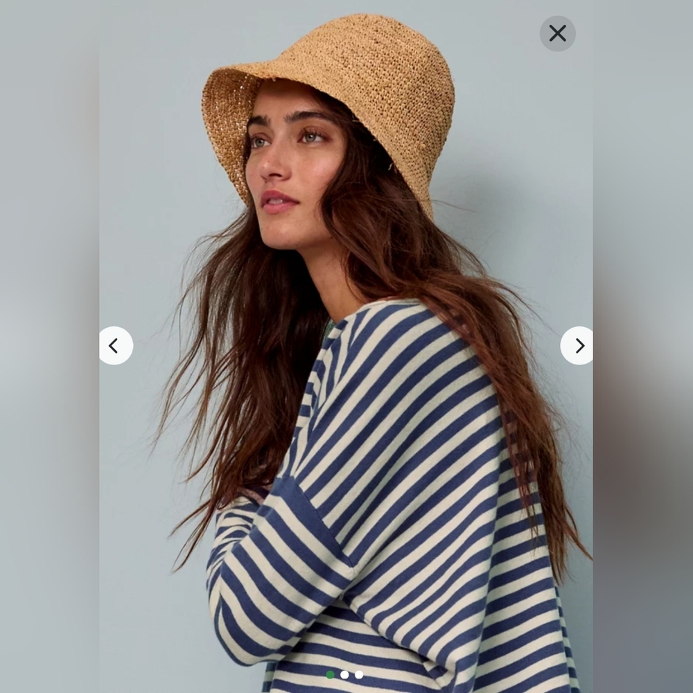 Aerie Straw Crochet Bucket Hat
